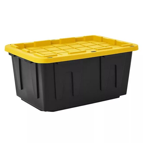 Member's Mark 27 Gallon Heavy-Duty Black and Yellow Storage Tote, 20.6" D x 30.6 - Picture 1 of 4